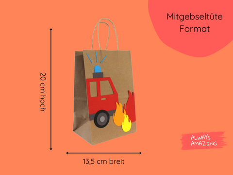 Bastelset Feuerwehr Auto Mitgebseltüte