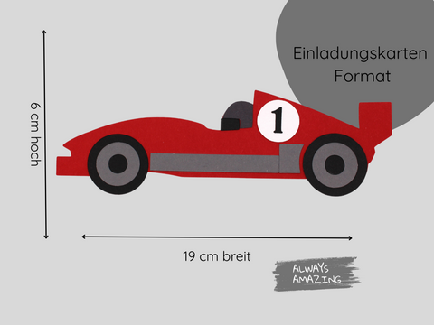 Bastelset Einladungskarte Rennauto