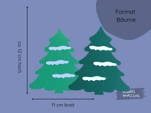 Schneelandschaft Fensterbild Bastelset