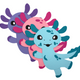 Axolotl Einladungskarten | Bastelset | Einladungskarten zum Basteln | Bastelset Einladungskarten | Axolotl basteln
