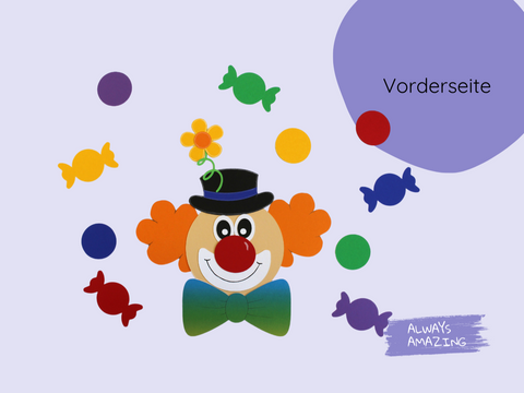 Fensterbild Clown Bastelset