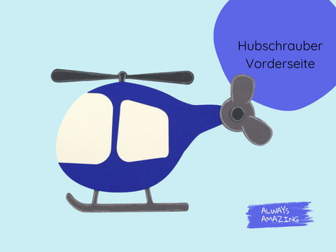 Hubschrauber Einladungskarte Bastelset