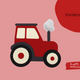 Einladungskarten roter Traktor Bastelset