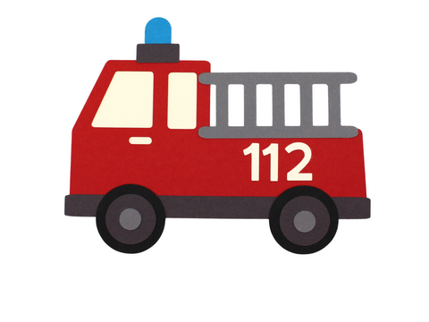 Bastelset Feuerwehr Auto Einladungskarte