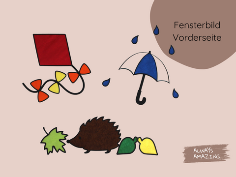 Herbst Fensterbild -transparent- Bastelset