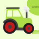 Grüner Traktor Bastelset