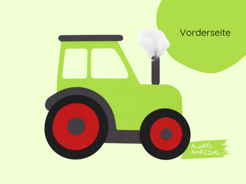 Grüner Traktor Bastelset