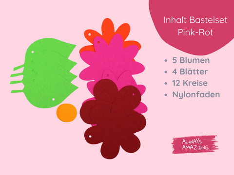 Blumengirlande Bastelset | Fensterbild Blumen | Blumen aus Papier basteln