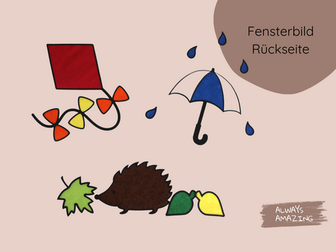 Herbst Fensterbild -transparent- Bastelset