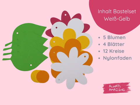 Blumengirlande Bastelset | Fensterbild Blumen | Blumen aus Papier basteln