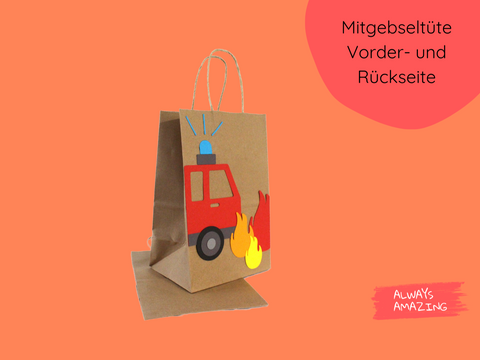 Bastelset Feuerwehr Auto Mitgebseltüte