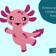Axolotl Einladungskarten | Bastelset | Einladungskarten zum Basteln | Bastelset Einladungskarten | Axolotl basteln