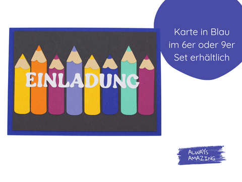 Einladungskarten zur Einschulung | Karten personalisieren | Einladung Schuleinführung |  Einladung zum Schulanfang | Bastelset