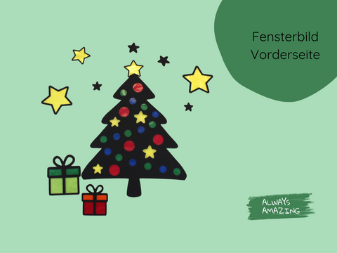 Weihnachtsbaum Fensterbild Bastelset
