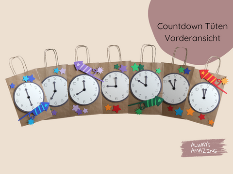 Countdown Tüten Silvester Bastelset