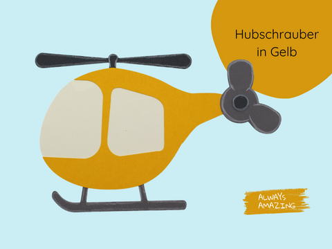 Hubschrauber Einladungskarte Bastelset