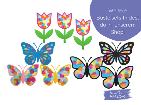 Papierblumen | Bastelset | Blumen Fensterbild | Muttertagsgeschenk basteln | Fensterdeko Frühling | Transparentpapier basteln