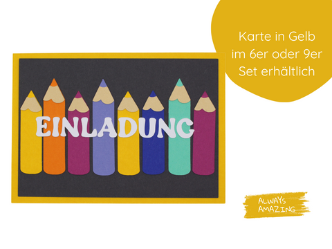Einladungskarten zur Einschulung | Karten personalisieren | Einladung Schuleinführung |  Einladung zum Schulanfang | Bastelset