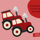 Einladungskarten roter Traktor Bastelset