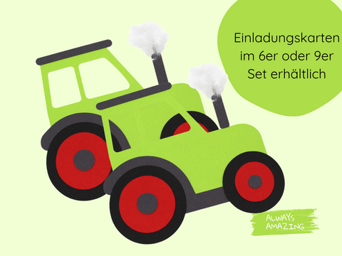 Grüner Traktor Bastelset