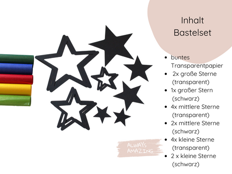 Transparente bunte Sterne Bastelset