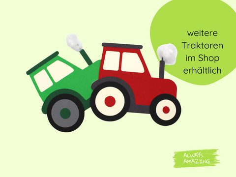 Grüner Traktor Bastelset