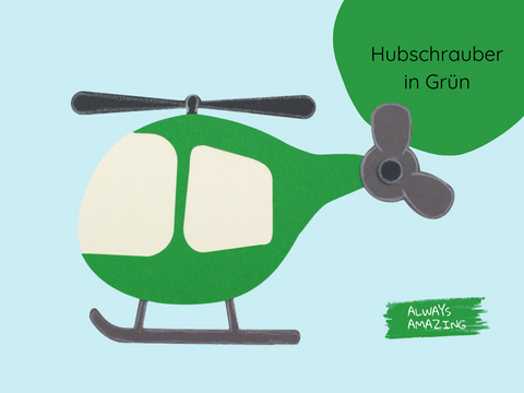 Hubschrauber Einladungskarte Bastelset