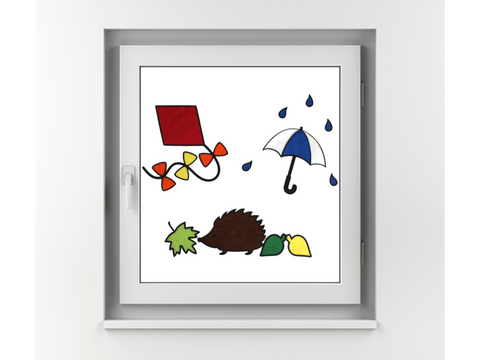 Herbst Fensterbild -transparent- Bastelset