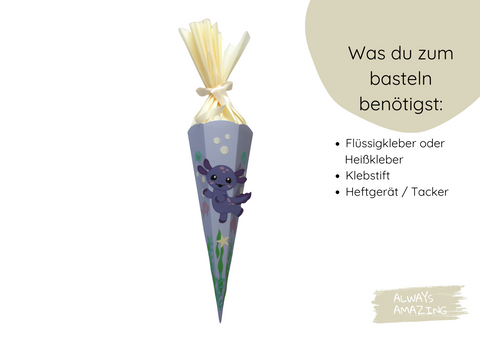 Schultüte Axolotl Bastelset