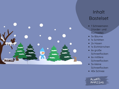 Schneelandschaft Fensterbild Bastelset