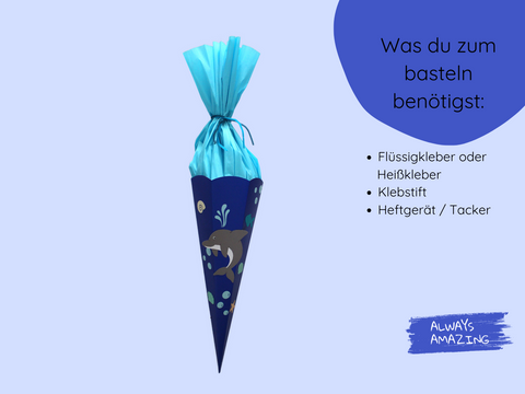 Schultüte Delfin Bastelset
