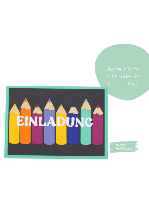 Einladungskarten zur Einschulung | Karten personalisieren | Einladung Schuleinführung |  Einladung zum Schulanfang | Bastelset