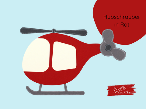 Hubschrauber Einladungskarte Bastelset