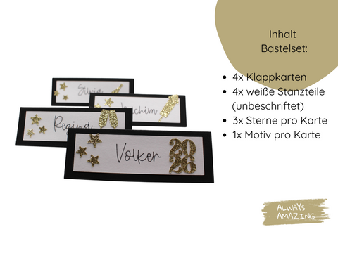 Silvester Tischkarten Bastelset