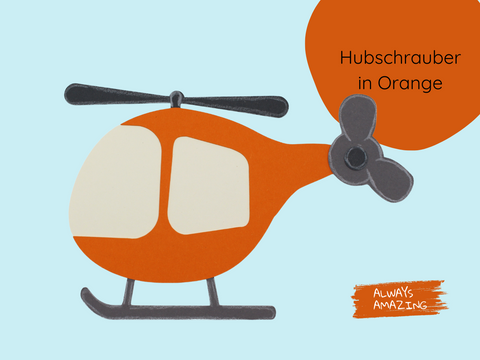 Hubschrauber Einladungskarte Bastelset