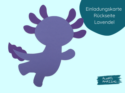 Axolotl Einladungskarten | Bastelset | Einladungskarten zum Basteln | Bastelset Einladungskarten | Axolotl basteln