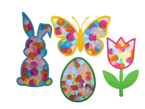 Fensterbilder aus Transparentpapier 4er Set