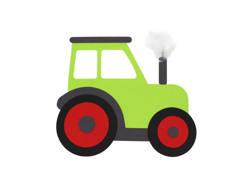 Einladungskarte grüner Traktor Bastelset