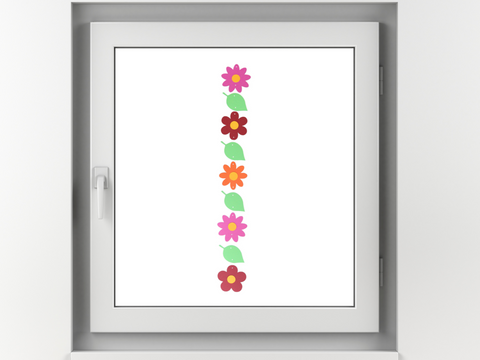 Blumengirlande Bastelset | Fensterbild Blumen | Blumen aus Papier basteln