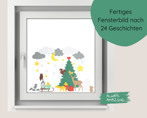 Adventskalender zum Vorlesen und Basteln – Weihnachtsgeschichten und Fensterbild für Kinder