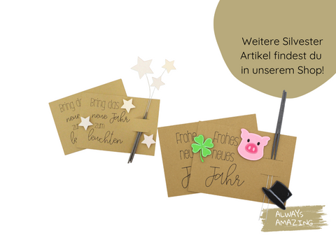 Silvester Tischkarten Bastelset