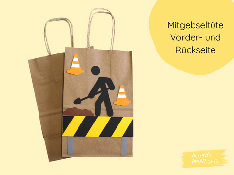 Bagger Mitgebseltüte Vorder- und Rückseite Always Amazing Bastelshop