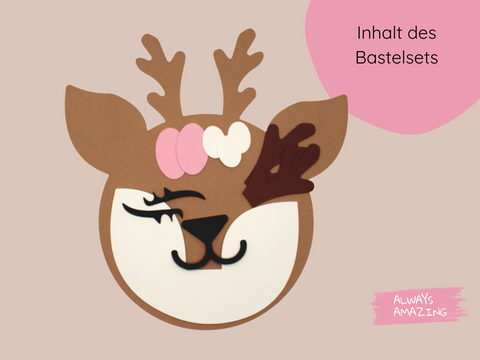 Bastelset Reh Einladungskarte mit vorgestanzten Papierteilen | Always Amazing Bastelshop