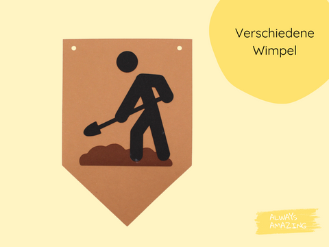 Baustellen Wimpel Always Amazing Bastelshop