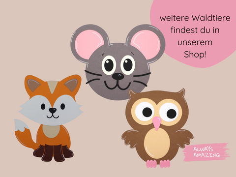 DIY Reh Einladungskarte als Bastelset mit niedlichem Waldtier-Motiv | Always Amazing Bastelshop
