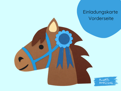 Kinder basteln kreative Pferde Einladungskarten aus Tonkarton | Always Amazing Bastelshop