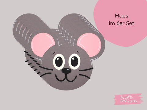 Farbenfrohe Papierteile der Maus | Always Amazing Bastelshop