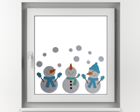 Bastelset Schneemann Fensterbild – Transparentpapier Konfetti