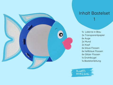 Fertige Fisch Laterne für Kindergarten und Schule | Always Amazing Bastelshop