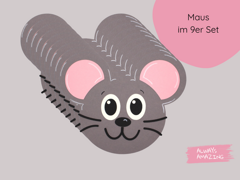 Fertig gebastelte Maus‑Einladungskarte | Always Amazing Bastelshop